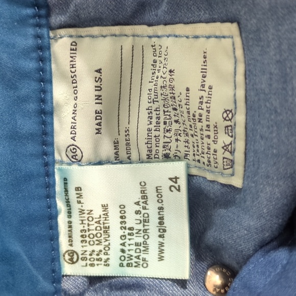 AG Adriano Goldschmied size 24 color Blue the stilt crop cigarette crop - Picture 6 of 6